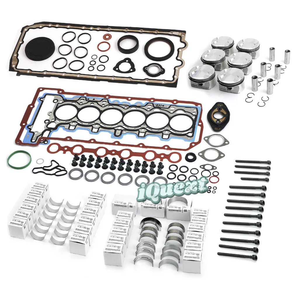 Engine Overhaul Repair Kit 10.7:1 for BMW 128i 328i 330i X3 X5 E90 E60 E83 E84 E89 N52 3.0L 2996CC l6 Naturally Aspirated