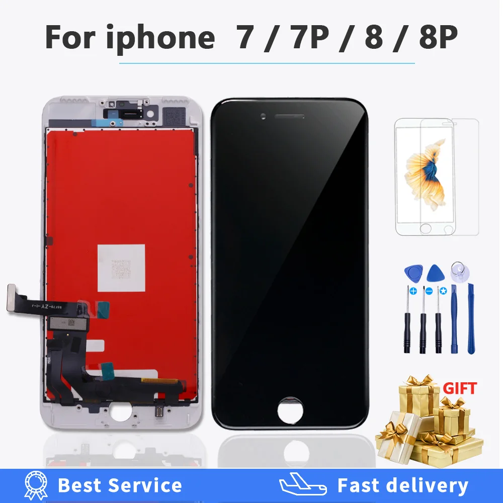 Factory Sale LCD Display For iPhone 7 8 plus 7p 8p Touch Screen Assembly Replacement Good 3D touch Digitizer 100% tested + gift