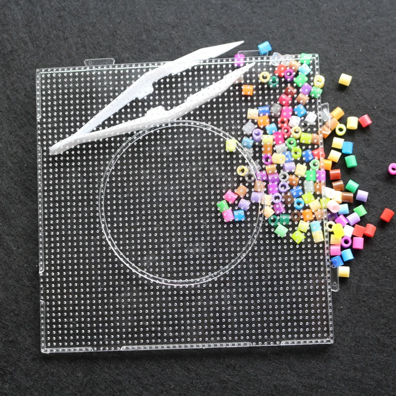 2.6mm Mini Hama Beads Square Pegboards 4PCS Big Biameter 14cm Size Beads Template Material for Making Cartoons Iron Beads Boards