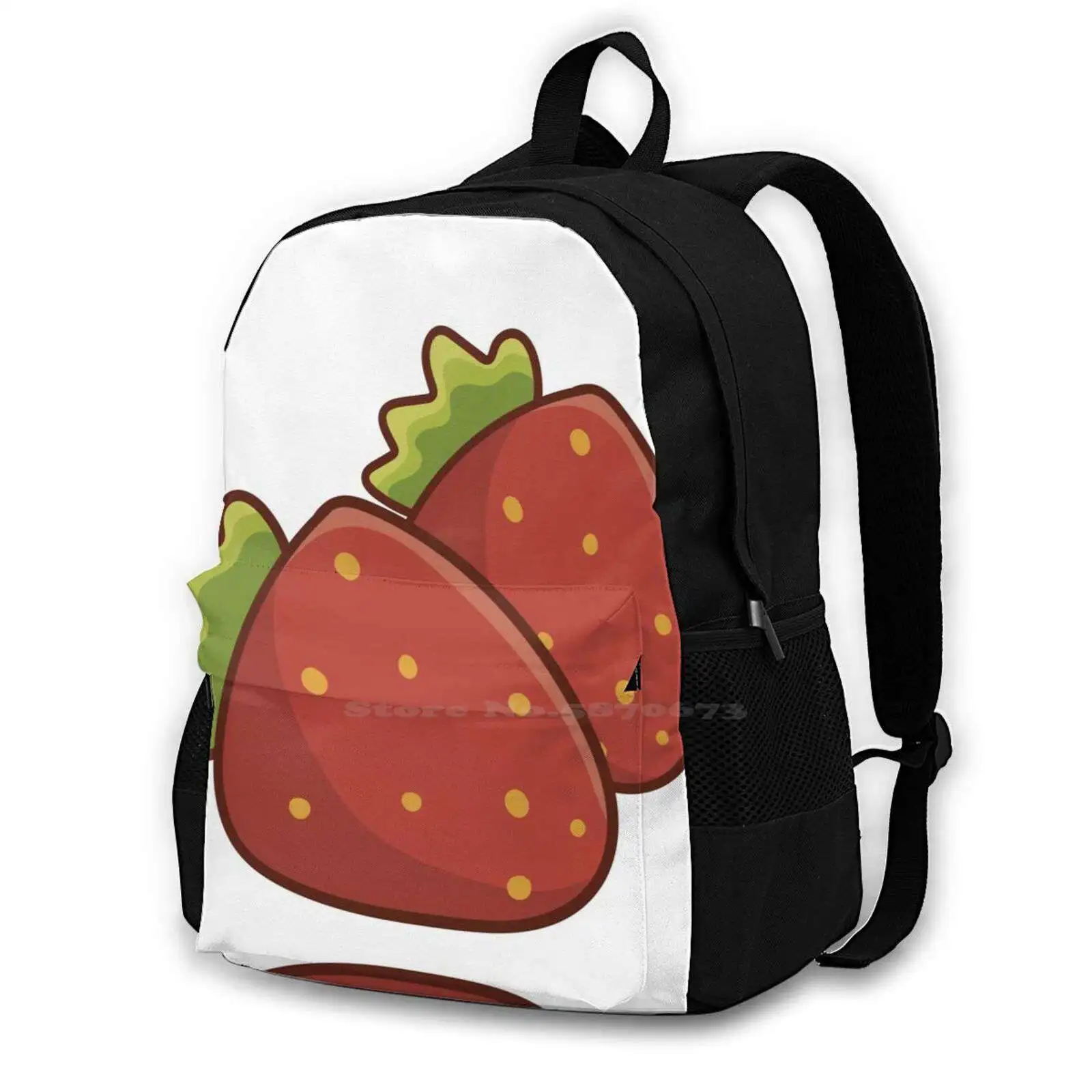 Strawberry T-Shirt New Arrivals Unisex Bags Casual Bag Backpack Pine Fruit Summer Fruit Pine Fruits Banana Orange Grapes Kiwi