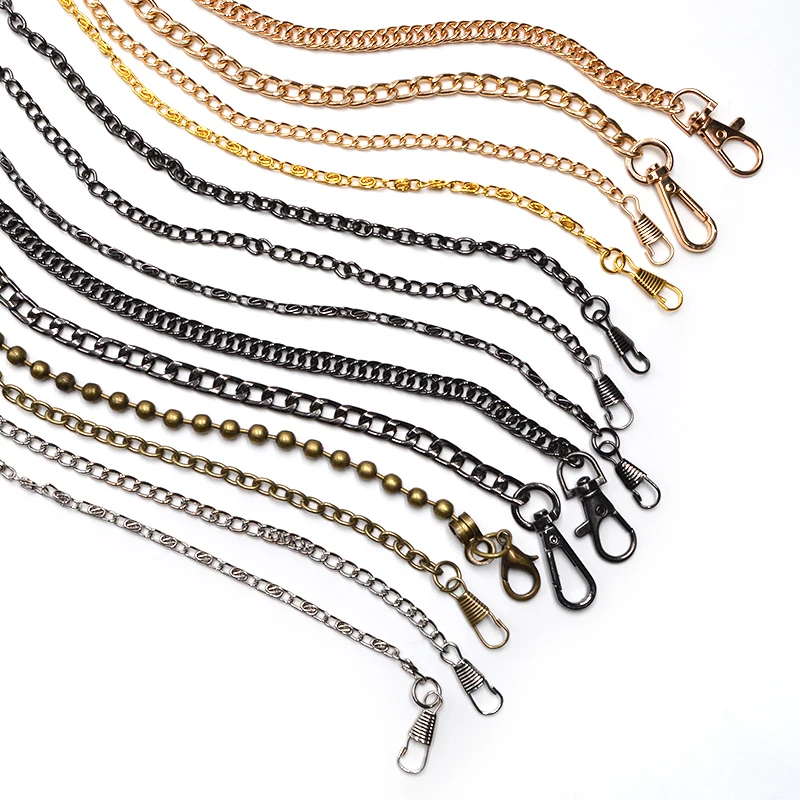 10pcs 120cm Metal Chains For Bag Purse With Buckles Shoulder Straps Handbag Handles Parts & Accessories