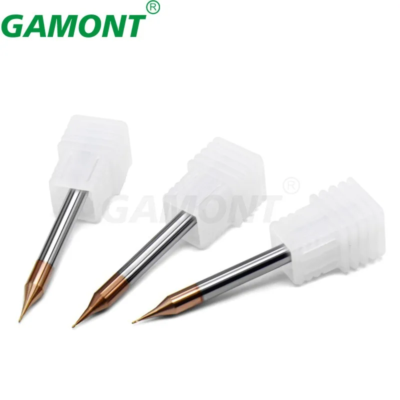 GAMONT Tungsten Coated Steel Milling Cutter Small Diameter Ball Nose End Mills Carbide Machining Cutting Tools For Metal