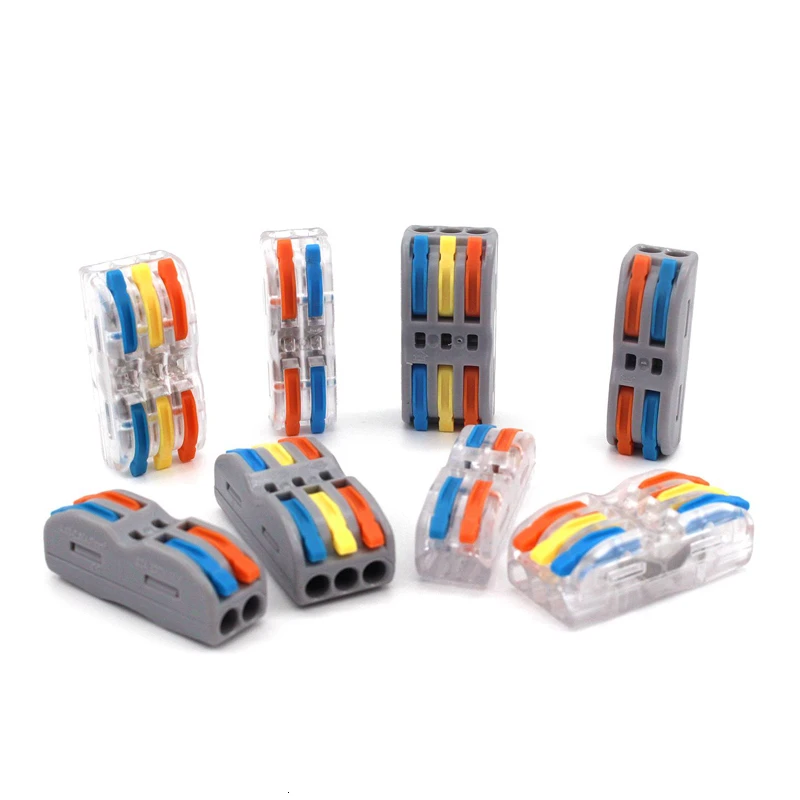 Wire Connector Color 222-412 413 223 Mini Fast Universal Compact Conectors Wiring Conductor Push-in Terminal Block LED Conector