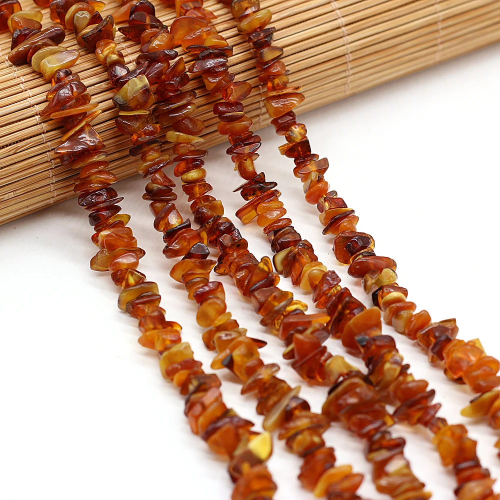 Wholesale Amber Beads Natural Gem Stone Crystal Gravel Chips Loose Beads for Jewelry Making DIY Bracelet Necklace Gift 40cm