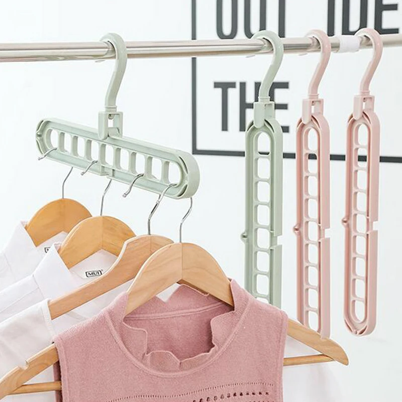 Clothes hanger closet organizer Space Saving Hanger Multi-port clothing rack Plastic Scarf cabide Storage hangers for clothes