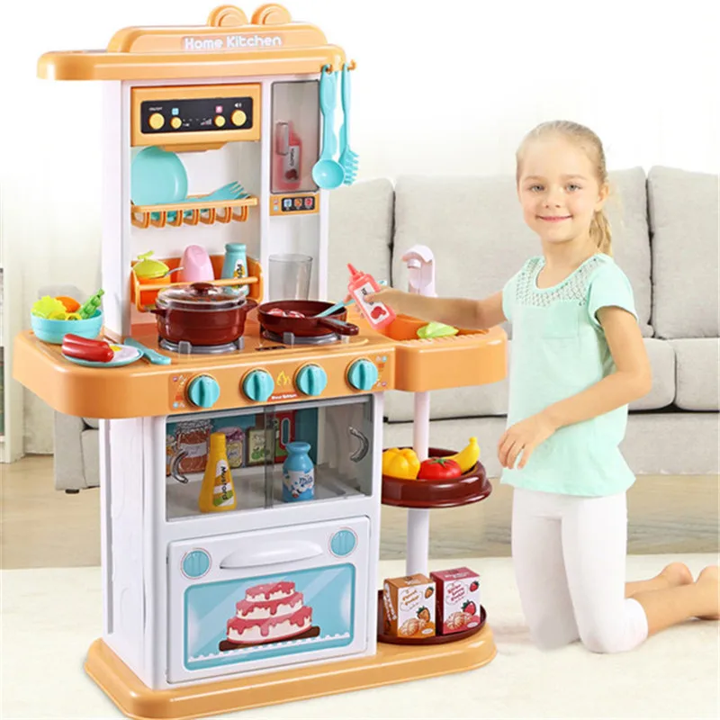 

Music Child Funny Classic Pretend Play Kitchen Toys Imitate Chef Light Kitchen Sets Cook Fun Game Girl Gift Girls Toys Miniatur