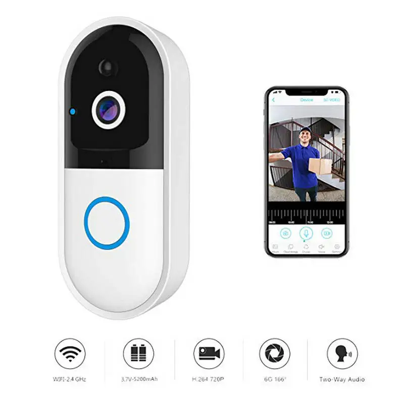 Inteligente ip campainha da porta de vídeo sem fio b50 intercom wi-fi telefone vídeo campainha câmera apartamentos alarme abeto câmera segurança em casa