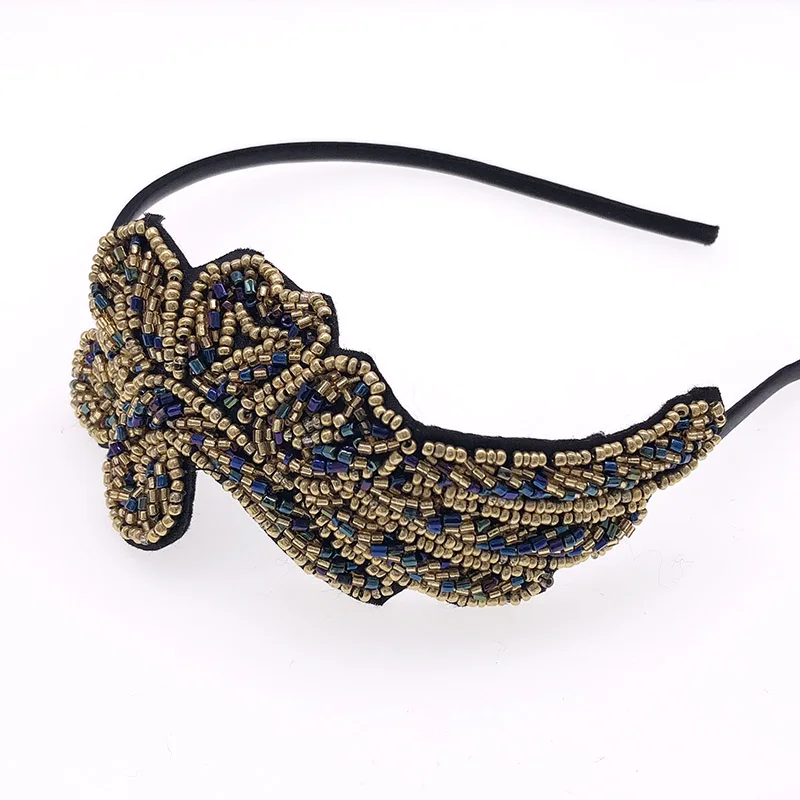 Bohemian Vintage Beads Handmade Hairband Rhinestone SeedBeads Headband customized Hair Accessories