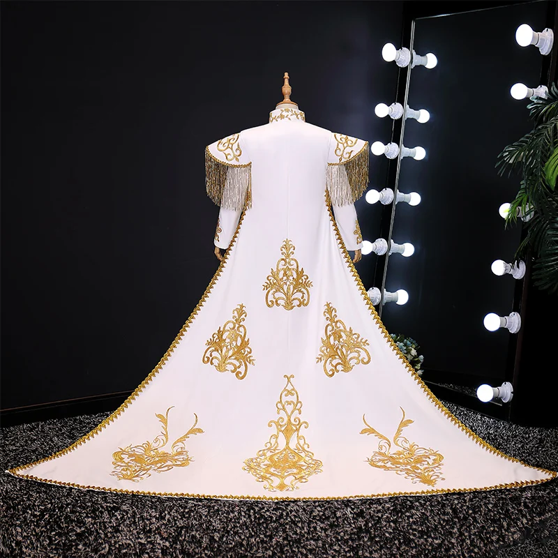 Royal White Gold Prince\'s Pageant Dresses For Children Gentleman Dresses models catwalk palace boys suits for weddings costumes