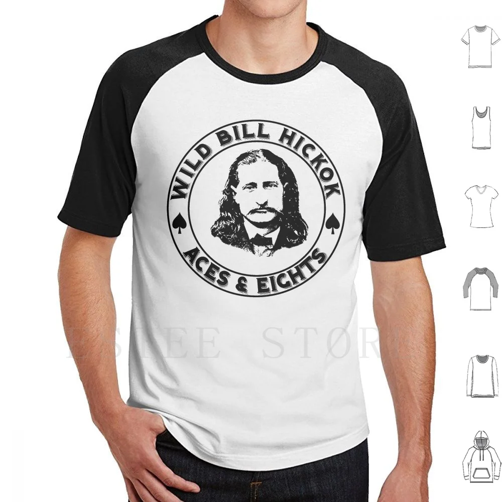 

Футболка Wild Bill Hickok-Aces & Eights, хлопковая мужская футболка с принтом «сделай сам», покер Aces Wild Bill Hickok, ковбойская азартная игра в стиле вестерн