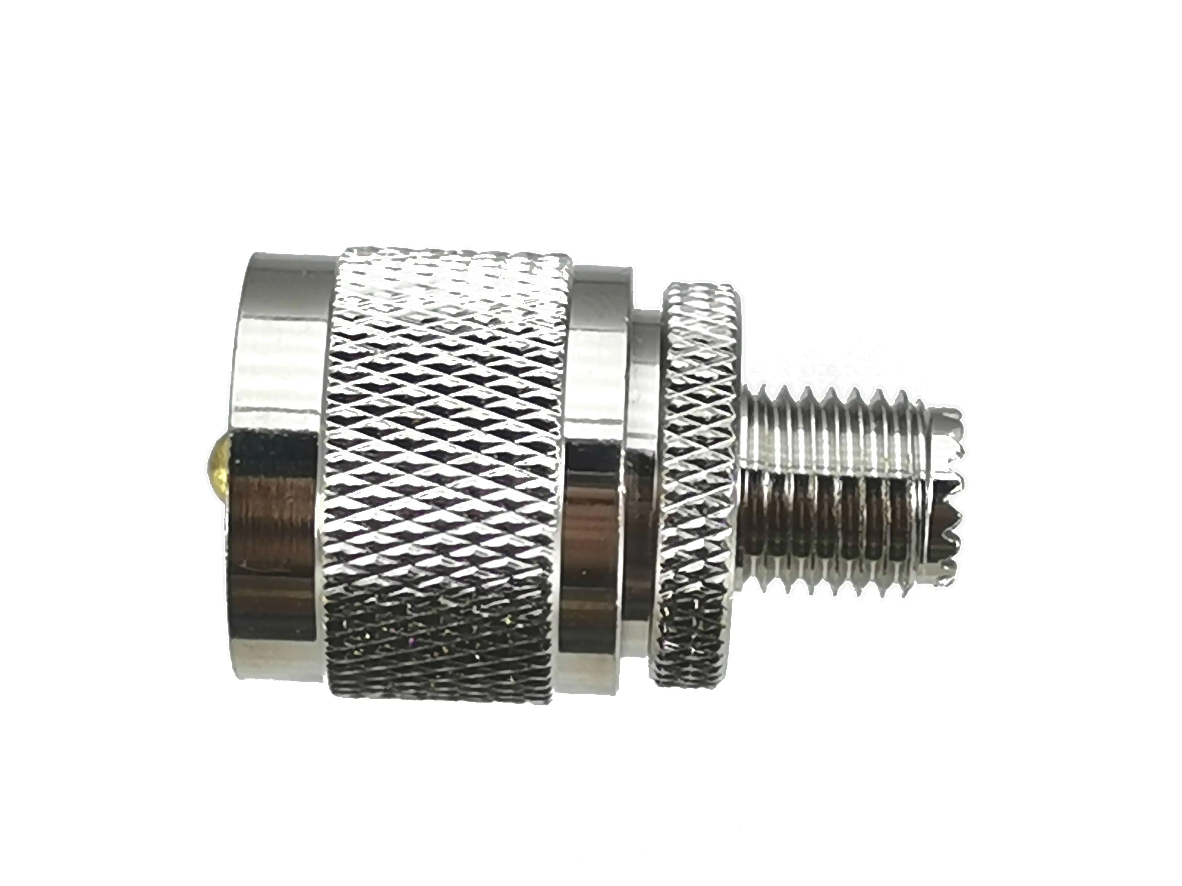 1pcs Connector Adapter UHF PL259 Male Plug to Mini UHF MiniUHF Female Jack RF Coaxial Converter Straight New Brass