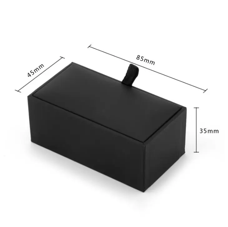 

Black Paperboard Cufflinks Tie Clips Boxes High Quality Matte Paper Men's Jewelry Boxes Cuff links Box wholesale 500pcs SN173