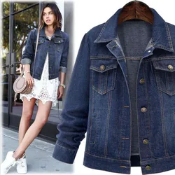 2023 New Cowboy Jacket Women's Autumn And Winter Style Outer Denim Coat Female 5XL Student Jeans Outwear Ladies A172