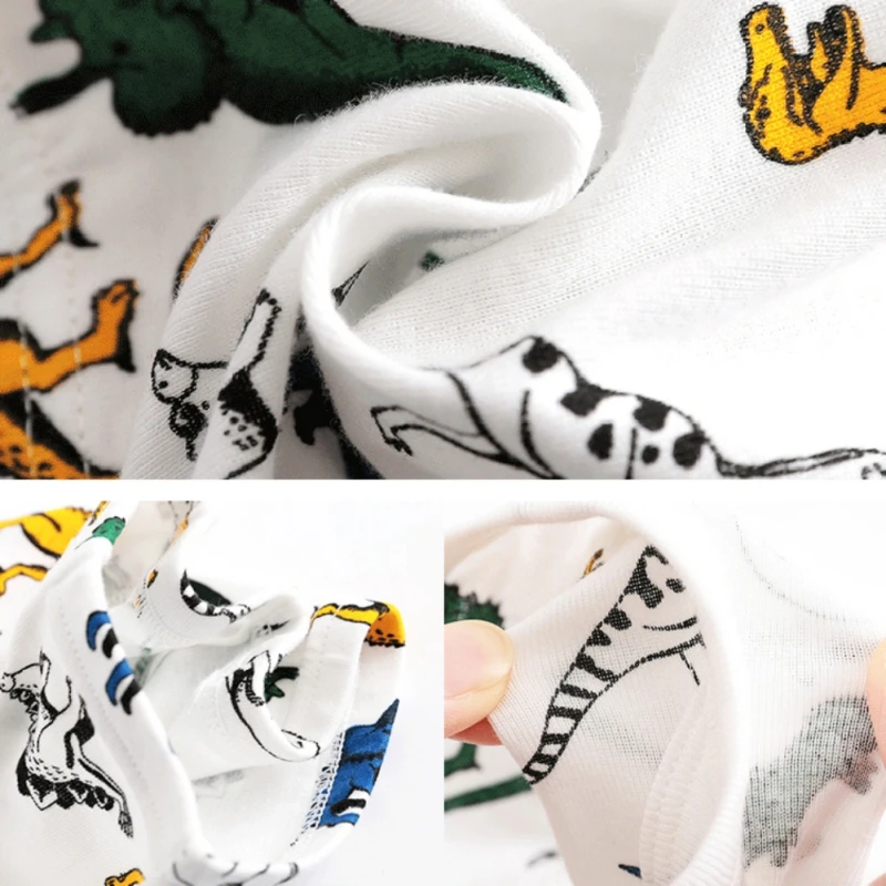 Autumn Spring 3 PCS Kids Boys Underwear Cartoon Dinosaur Boxers Stripes Teenagers Cotton Underpants For Kids Fashion Clothes