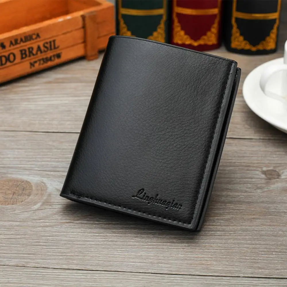 Men Business Soft Faux Leather Short Wallet Purse Tickets- Credit Cards Fashion Holder Wallets