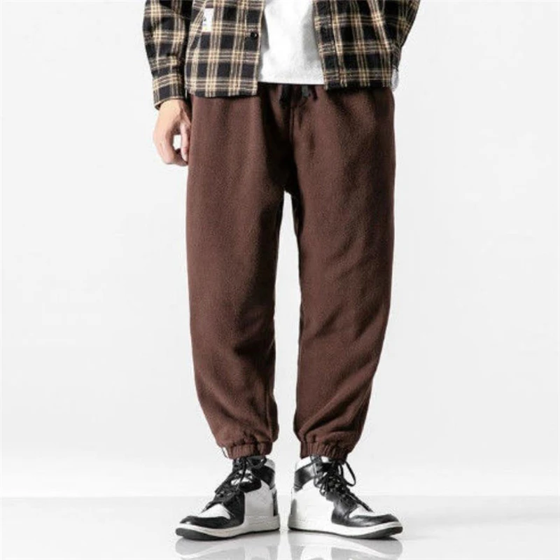 2023 New Loose Jogging Pants Men New Fashion Fleece Autumn Winter Warm Sweatpants Male Outdoor Straight Trousers Pantalon Hommes