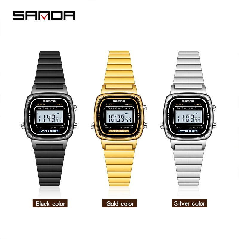 SANDA Fashion Ladies Electronic Watch Classic Waterproof Shockproof Sport LED Digital Watch Men Women Boys Girls Children Gift