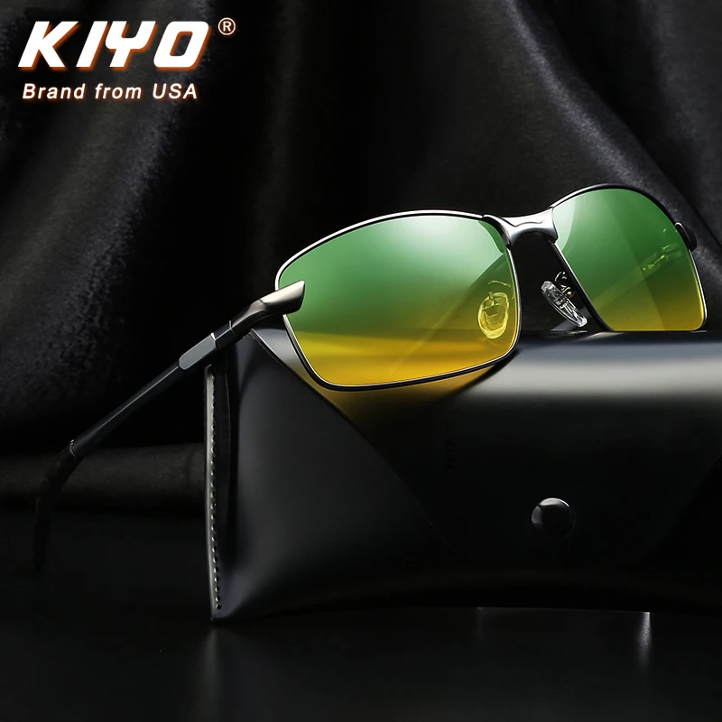 KIYO Brand 2020 New Women Men Polarized Day and Night Sunglasses Metal Classic Sun Glasses UV400 Driving Eyewear 3043A