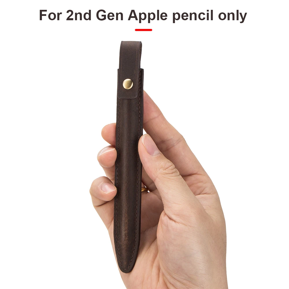 Estuche portátil para lápices de Apple CONTACT\'S FAMILY de segunda generación para pantalla táctil, portalápices para tableta, Funda de cuero