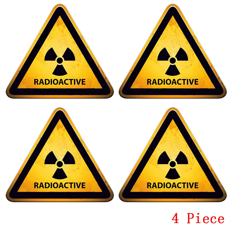 Warning Radioactive Reflective Car Stickers 1 To 8 Radiation Protection Stickers Vinyl PVC Motorcycle Decal Waterproof Sunscreen