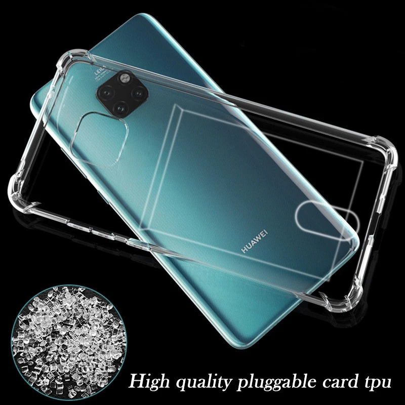 Transparent Card Case for Huawei P30 P20 Lite Screen Protector Case With Card Slot Holder for Huawei Mate10 20 30 Pro Shell Capa