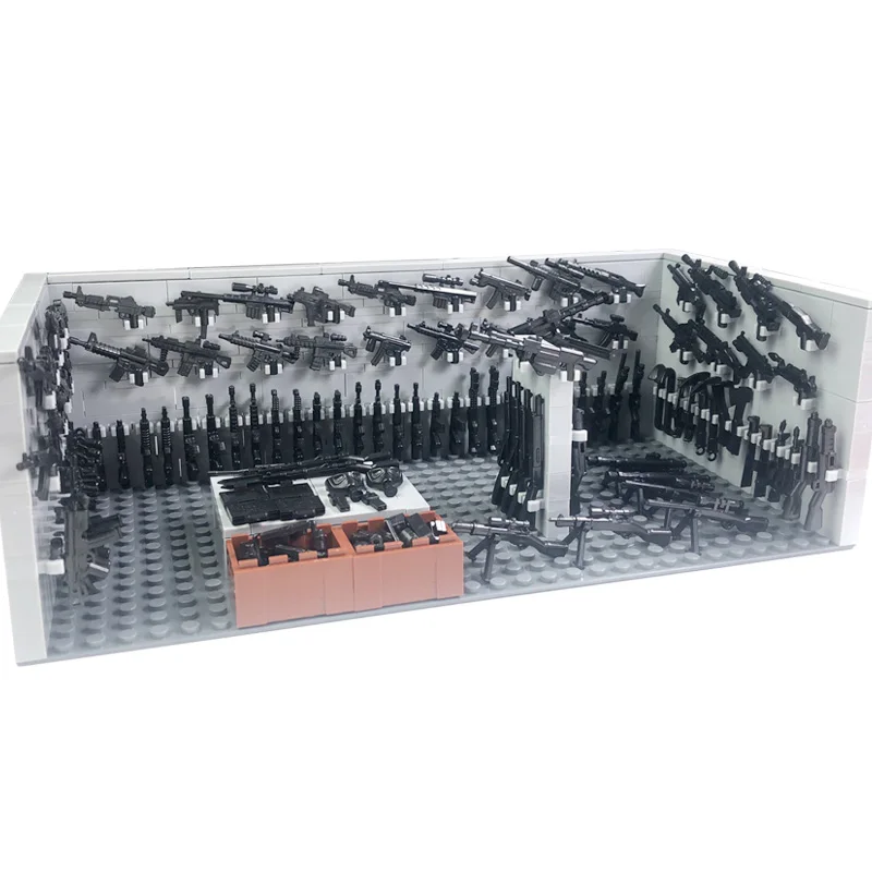 MOC Armi Casa Building Blocks Giocattoli per ragazzi Compatibile con pistole militari classiche Soldati Mattoni Compleanno Regalo di Natale 6 anni