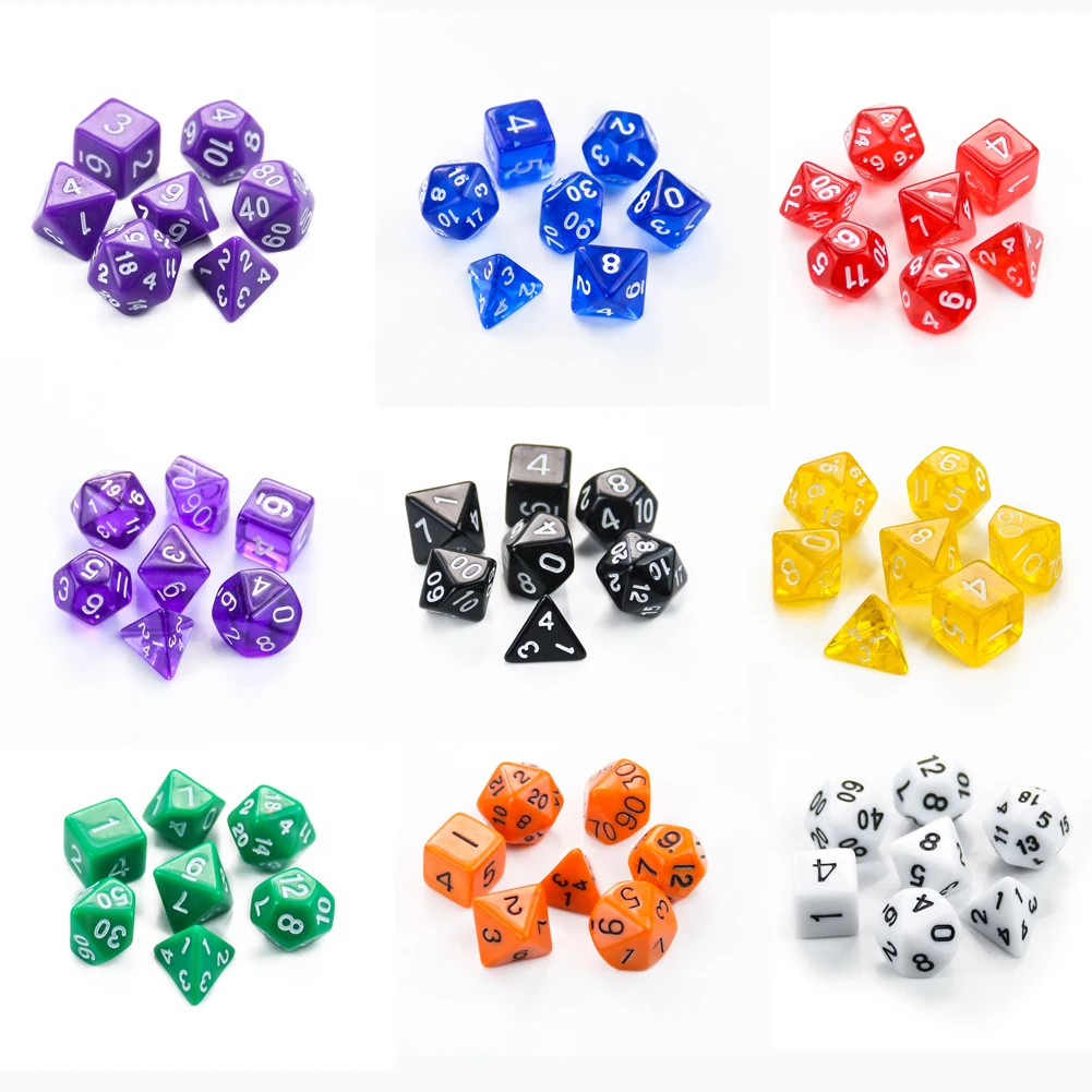 

Double-Colors Polyhedral Dice for Kids DND RPG MTG D20 D12 D10 D8 D6 D4 Family Party Table Game 7Pcs