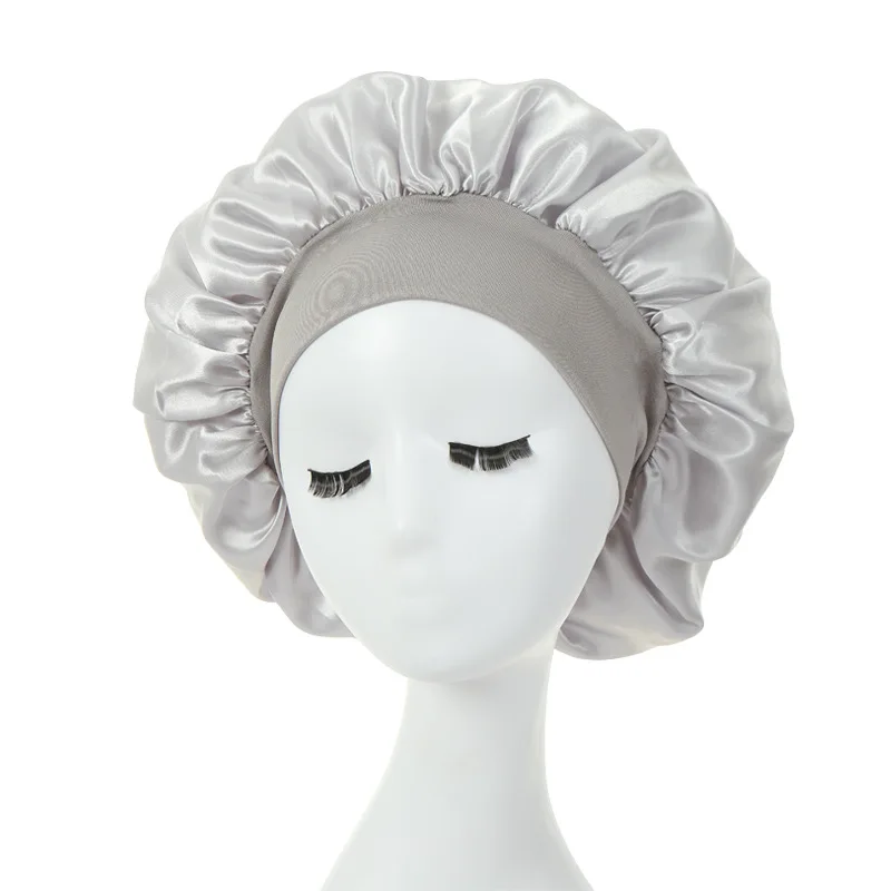Damen-Satin-Mütze, Spandex, breit, dehnbar, Band-Mütze, Satin, Cheveux Nuit, Seide, Schlaf-Nachtmütze, Mütze für Damen – Detail 10