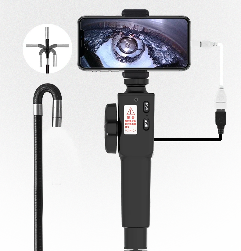 

4.5 Inch 180Degree Steering Lens Two Way Articulate Handheld Endoscope 1080P Inspection OTG Borescope Camera Digital Microscope