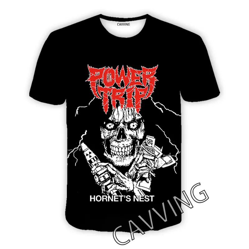 CAVVING 3D Printed POWER TRIP Band Casual T-shirts Hip Hop T Shirts Harajuku Styles Tops Clothing for Men/women