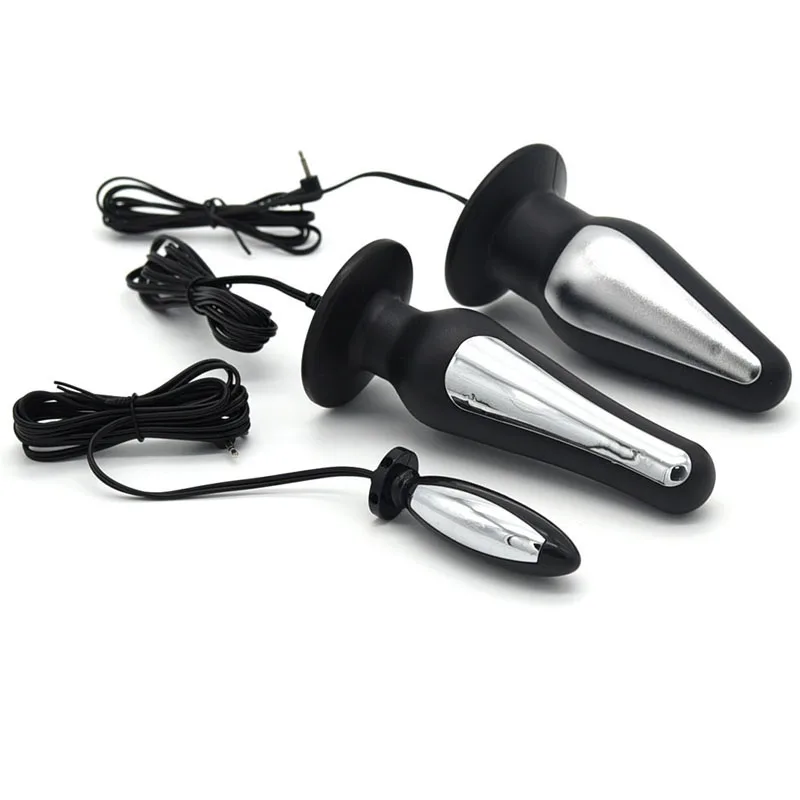 Electro shock accessories anal plug BDSM sex medical themed toys sex machine attachment host box plastic butt plug