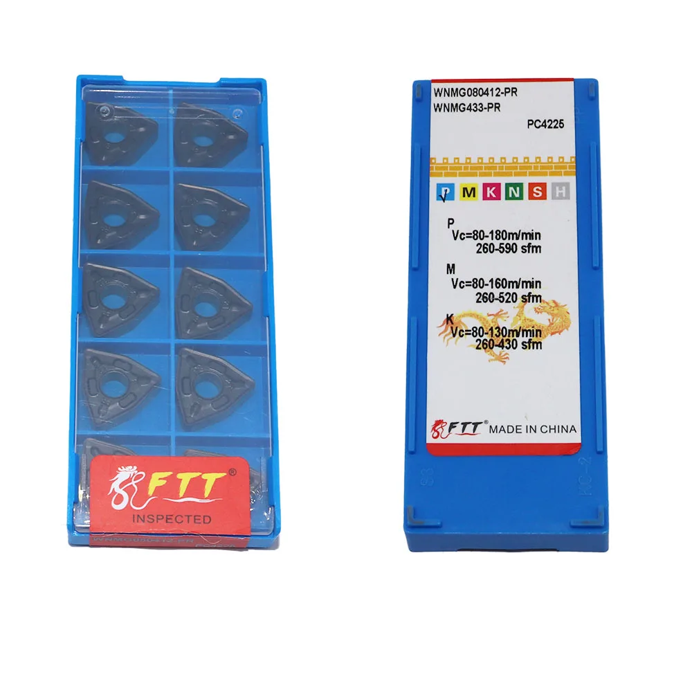 10 pçs original WNMG080412-PR pc4225 inserções de carboneto torneamento externo ferramenta alta qualidade wnmg08 lâmina cnc torno corte mathine