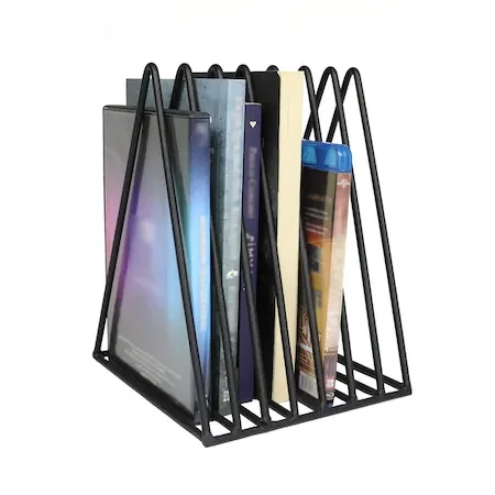 Metal Table Top Book Stand, Newspaper Rack Magazine rack 7 Eye Grid WD-43