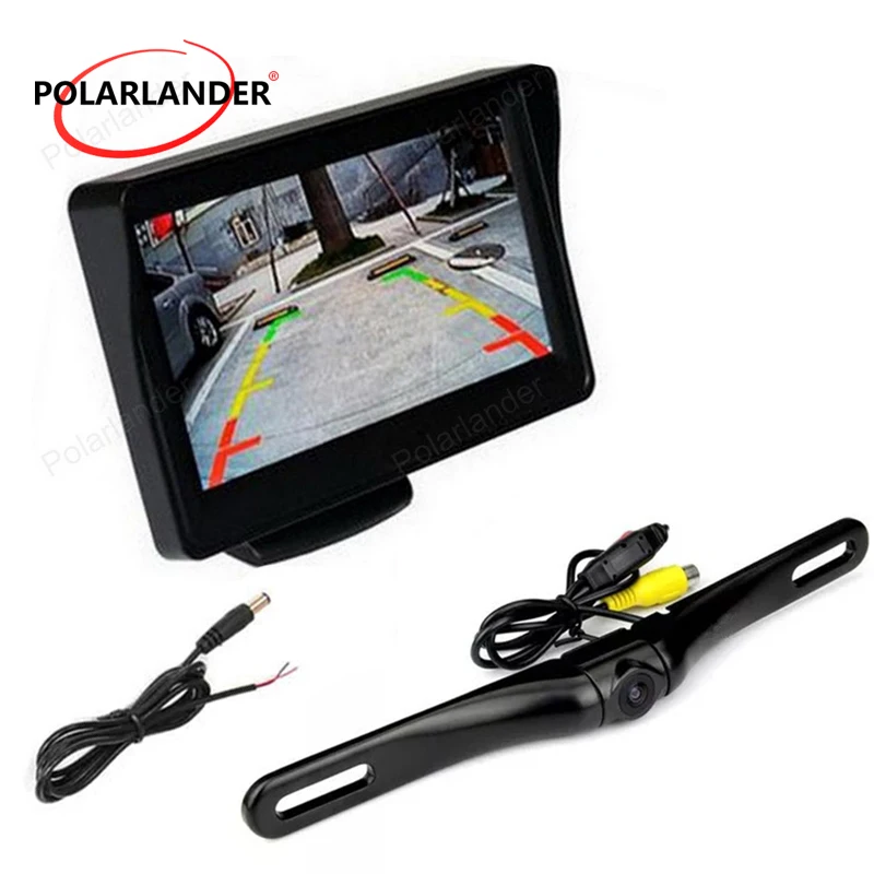 4.3 inch Car Rear View monitor Waterproof rearview Reverse Backup Camera 2 ch video input parking system display