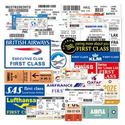 10/30PCS Boarding Pass Air Tickets Graffiti Stickers DIY Travel Luggage Guitar Laptop Waterproof Classic Cool Stickers Kid Toy