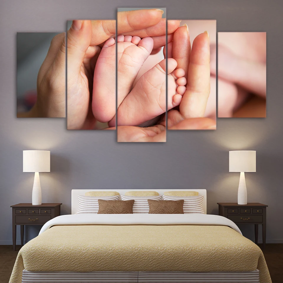 

No Framed Canvas 5 Pieces Family Parents Maternal Love Wall Art Posters Picture Paintings Home Decor for Living Room Decorations