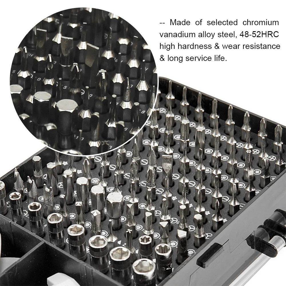 Set di strumenti per la casa 115 In 1 con strumenti Hardware multifunzione a 98 bit per la riparazione di orologi per Computer manutenzione di elettrodomestici