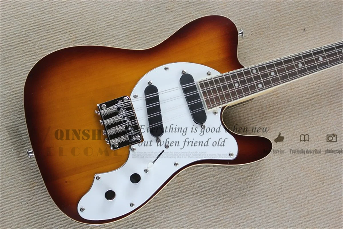 Factory Custom Electric Guitar,Kids Mini Guitar,SS Pickups,Chrome Buttons 8 Strings Tel Guitar