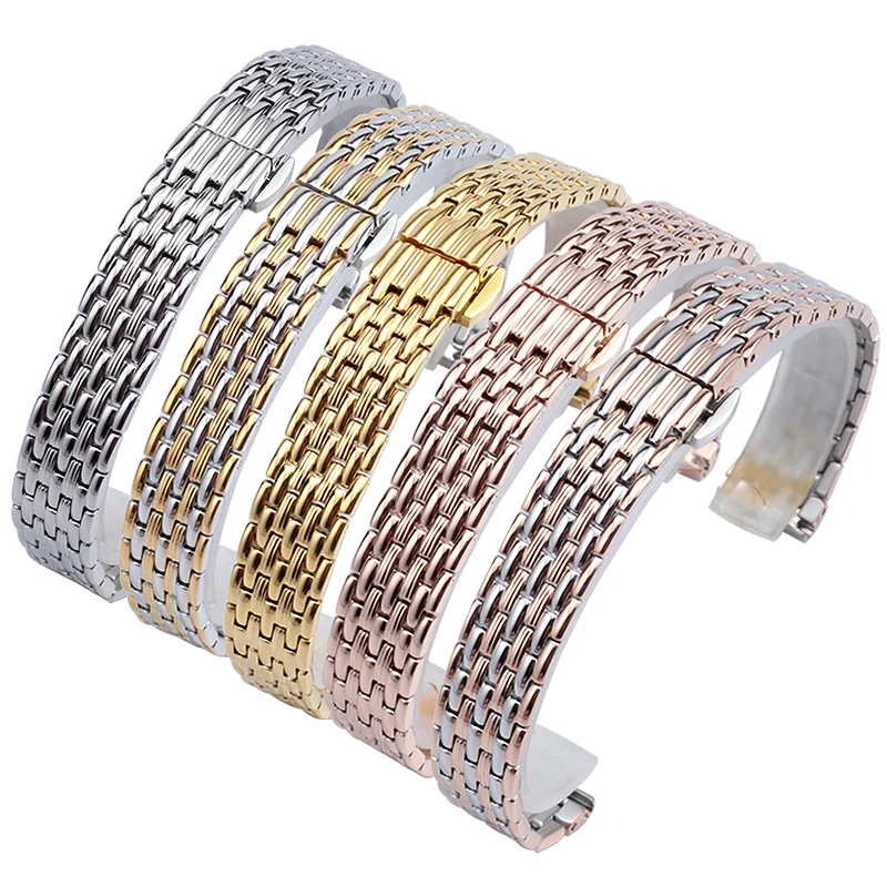 Correa de reloj de acero inoxidable para mujer, pulsera de Metal para Longine CITIZEN, 12mm, 14mm, 16mm, 18mm, 20mm, 22mm