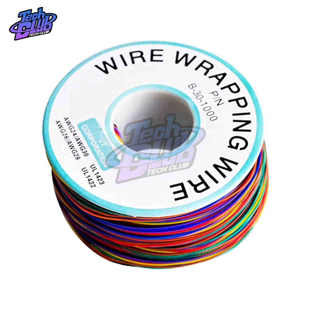 0.25mm B-30-1000 UL1423 PVC insulation Line Colored 30 AWG Aviation Cable P/N PCB Board Jumper Wire Wrapping Tinned Copper Wire