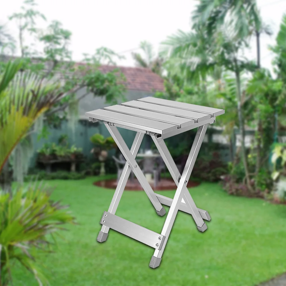 Multifunction Folding Stool Camping Non Slip Aluminum Alloy Outdoor Hiking Convenient Portable Chair Space Saving Fishing Home