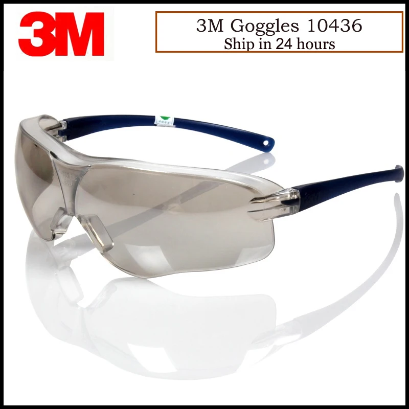 3M 10436 Safety Protective Goggles Streamlined Protective Glasses Mirror Reflective Scratch Resistant lenses G82310