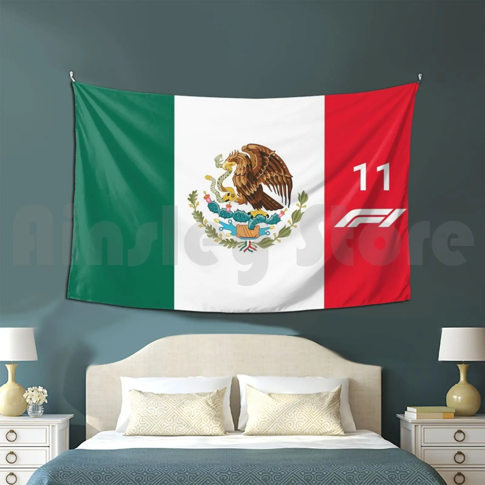 Mexico Checo Perez Driver Tapestry Living Room Bedroom Mexico Checo Perez Racing Point Mexico