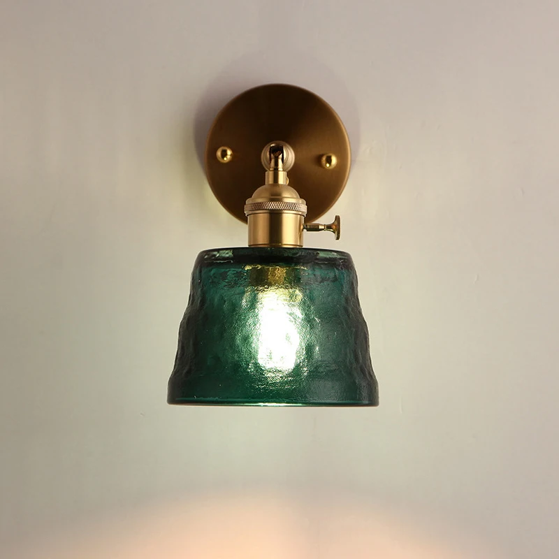 Nordic Wall Lamp Modern LED Wall Sconce Lighting E27 Glass Lampshade Retro living Room Bedroom Bathroom Creative Luminaire