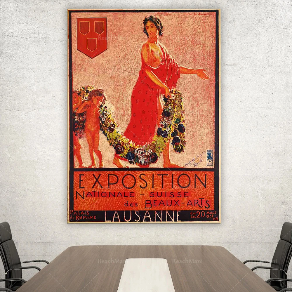 Exhibition Poster | Museum Poster | Vintage Poster | a vintage art museum exhibition poster for Swiss artwork