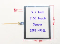 Pannello Tesla 2.5D GT911 6pin 9.7*212mm di vetro del convertitore analogico/digitale del sensore del Touch Screen da 172 pollici per la navigazione di GPS della Radio