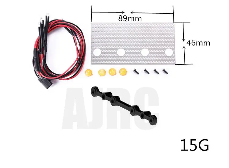 Central Grid Light Modified Central Grid Decoration Smog Daytime Running Light For 1/10 RC toy Car AXIAL SCX10 III Wrangler