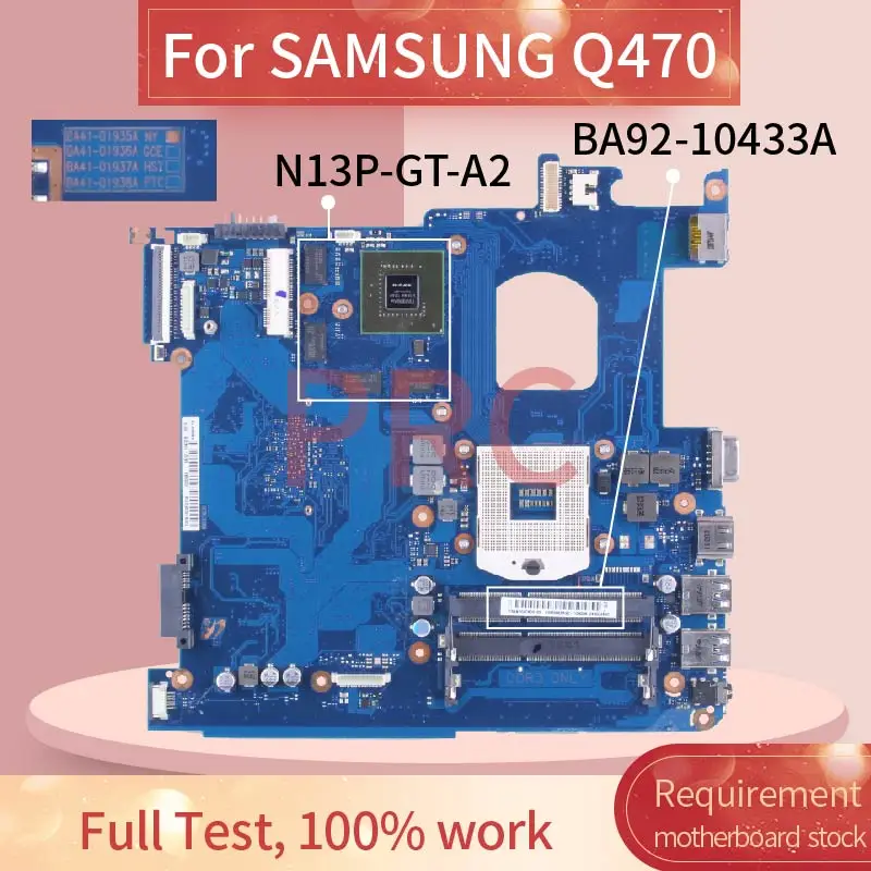 

For SAMSUNG Q470 Laptop Motherboard BA92-10433A BA41-01935A SLJ8E N13P-GT-A2 DDR3 Notebook Mainboard