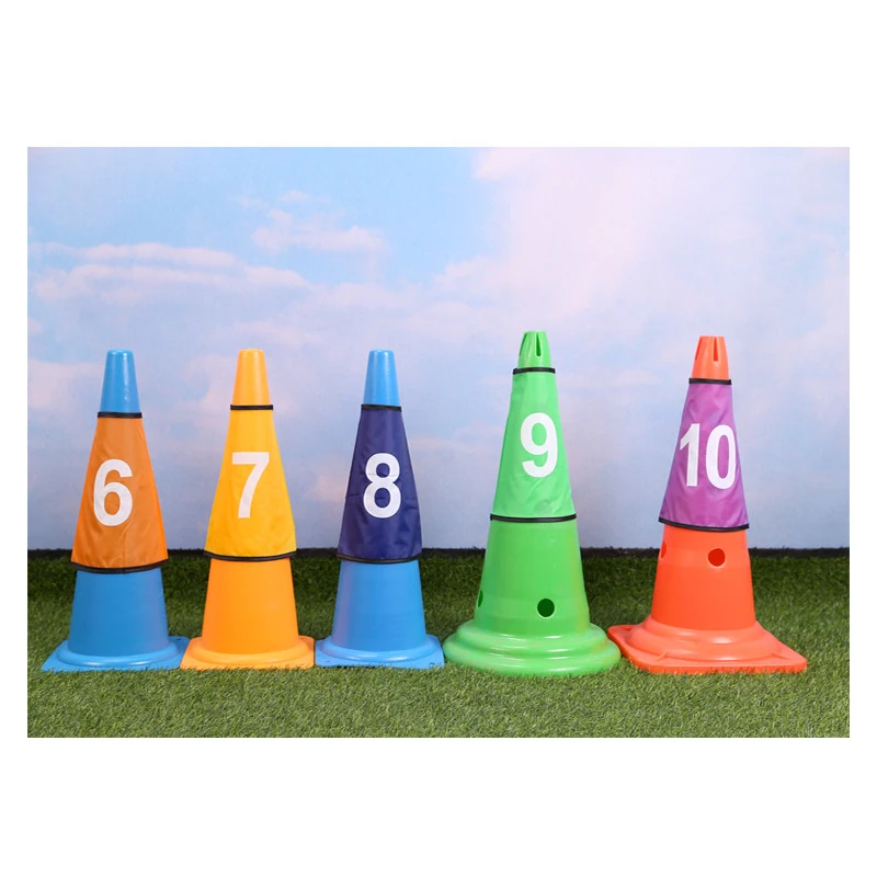 Conjunto de pano digital marcador cone atacado alta qualidade treinamento de futebol logotipo balde agilidade treinamento obstáculo balde