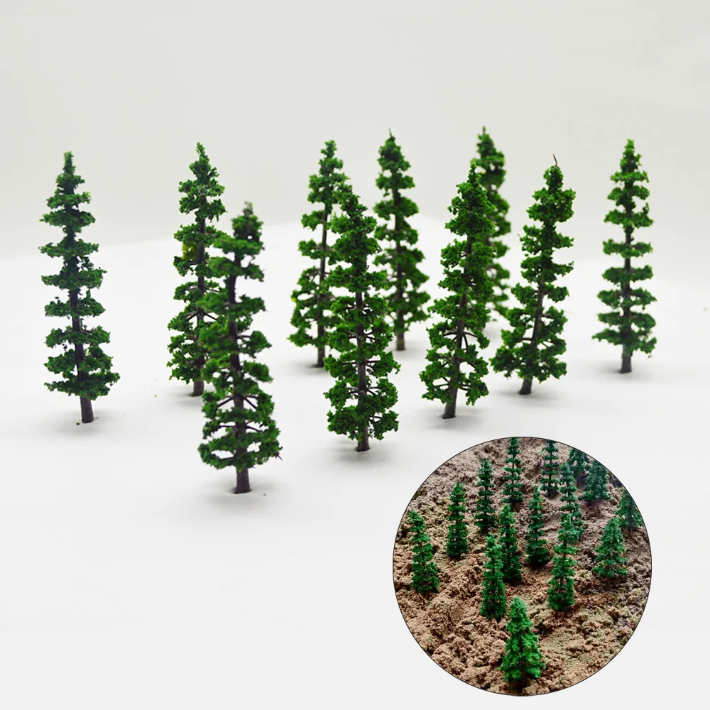 

Height 8.5CM Miniature Green Tree Model For HO Railway Diy Building Sand Table Scene Layout Materials Diorama Kits 10Pcs/Lot